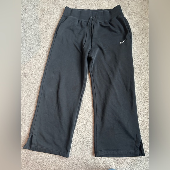 Nike Pants - Nike Phoenix High Rise Wide Black Pants Size XL Brushed Fleece Relaxed Fit